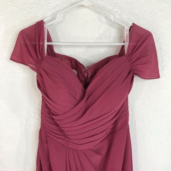 JJ’s House Womens Formal Dress Sweetheart Neckline Cap Sleeve Draped Front Sz S - Picture 3 of 16